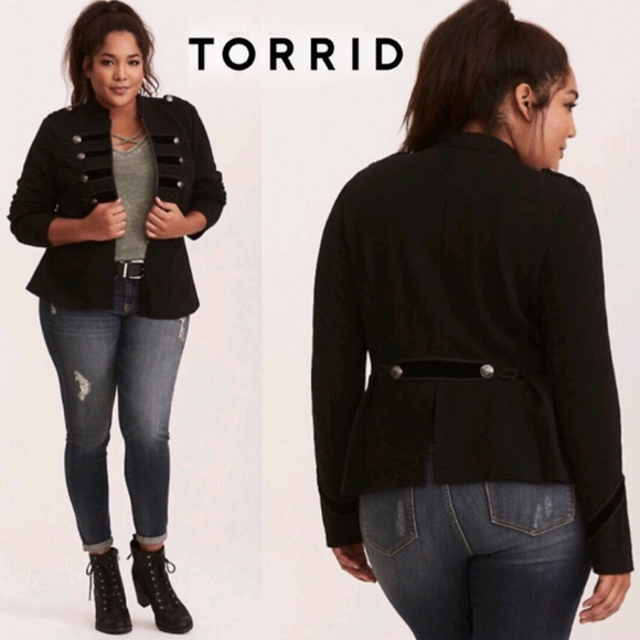 torrid Jackets & Blazers - Torrid Embellished Zip Front Military Jacket